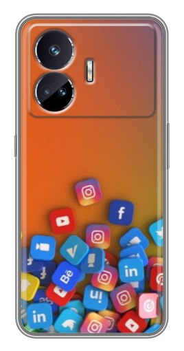 Чехол с принтом "Иконки соц сетей" для Realme GT Neo 5