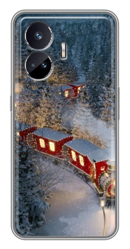 Чехол с печатью "Новогодний поезд" для Realme GT Neo 5