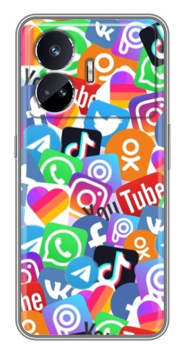 Чехол с печатью "Яркие иконки" для Realme GT Neo 5