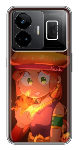 Силиконовый чехол с изображением "Amber с огнем" для Realme GT3