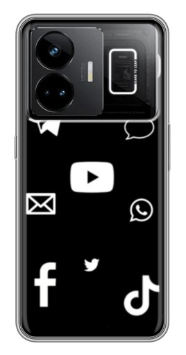 Чехол с принтом "Белые иконки" для Realme GT3