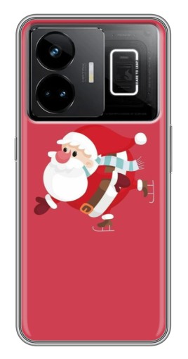 Силиконовый чехол с изображением "Дед Мороз на коньках" для Realme GT3