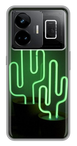 Силиконовый чехол с изображением "Неоновый кактус" для Realme GT3