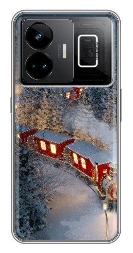 Чехол с принтом "Новогодний поезд" для Realme GT3