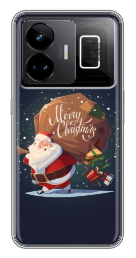 Чехол с картинкой "Санта с подарками" для Realme GT3