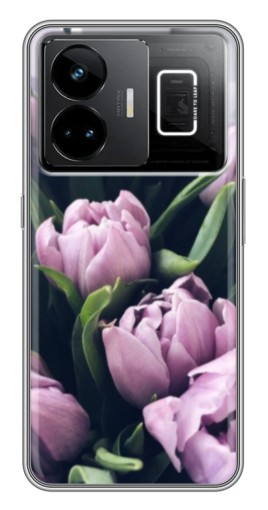 Силиконовый чехол с изображением "Сиреневые тюльпаны" для Realme GT3