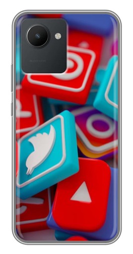 Силиконовый чехол с изображением "3Д эффект" для Realme C30