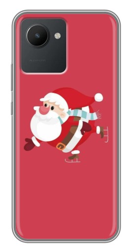Чехол с картинкой "Дед Мороз на коньках" для Realme C30
