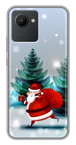Чехол с печатью "Дед Мороз с подарком" для Realme C30