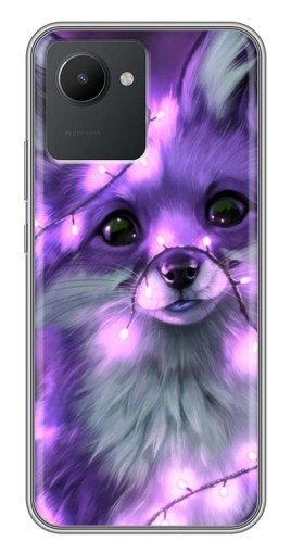 Чехол с печатью "Лисенок фиолетовый" для Realme C30