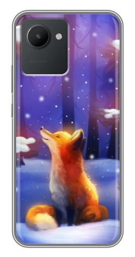 Чехол с печатью "Лисичка в лесу" для Realme C30