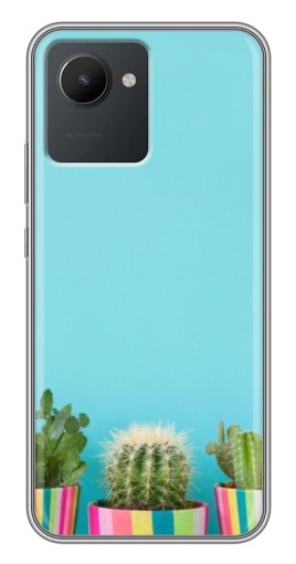 Чехол с картинкой "Маленькие кактусы" для Realme C30