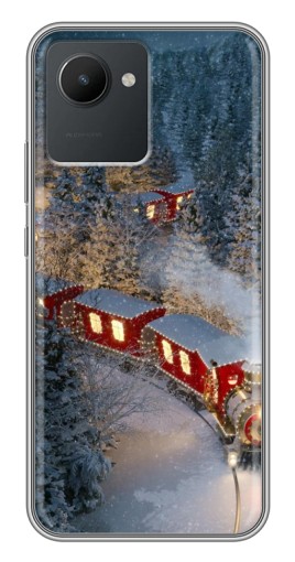Силиконовый чехол с изображением "Новогодний поезд" для Realme C30