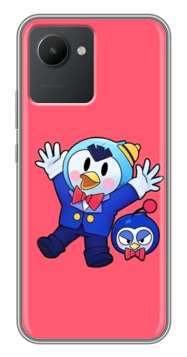 Чехол с картинкой "Радостный пингвин" для Realme C30