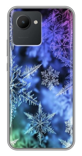 Чехол с печатью "Разноцветные снежинки" для Realme C30