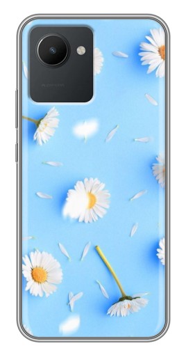Силиконовый чехол с изображением "Ромашковый фон" для Realme C30