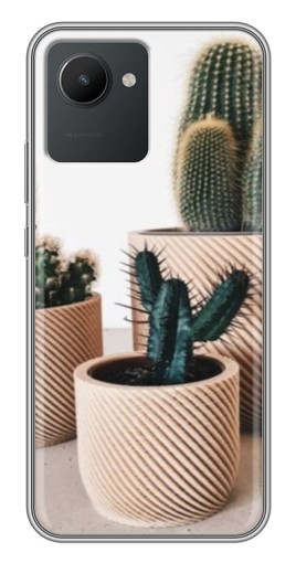Чехол с картинкой "стильные кактусы" для Realme C30