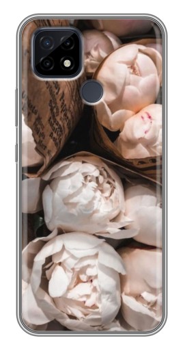 Чехол с печатью "Букет пионов" для Realme C21
