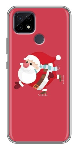 Чехол с печатью "Дед Мороз на коньках" для Realme C21