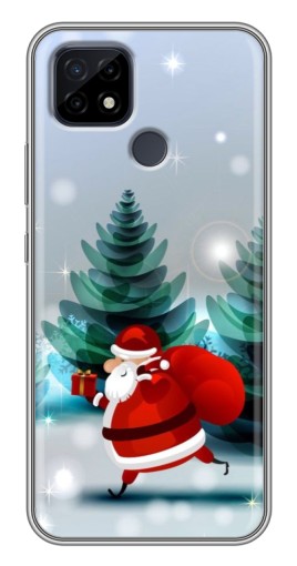 Чехол с принтом "Дед Мороз с подарком" для Realme C21