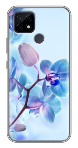 Чехол с печатью "Голубые орхидеи" для Realme C21