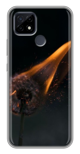 Чехол с картинкой "Горящий одуванчик" для Realme C21