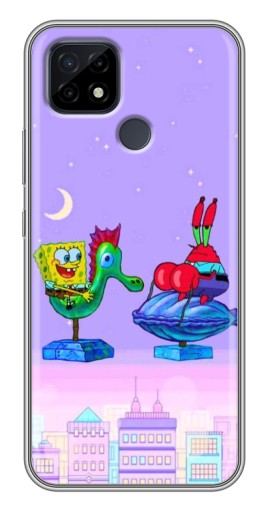Чехол с принтом "Крабс и Спанч Боб" для Realme C21