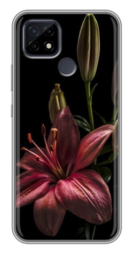 Чехол с печатью "Красная лилия " для Realme C21