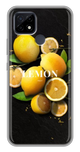 Чехол с картинкой "Лимон на черном" для Realme C21
