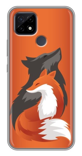 Силиконовый чехол с изображением "Лиса ART" для Realme C21