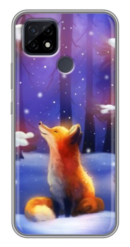 Силиконовый чехол с изображением "Лисичка в лесу" для Realme C21