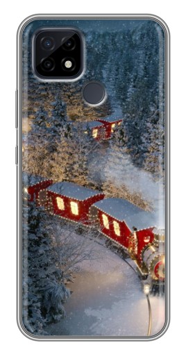 Чехол с принтом "Новогодний поезд" для Realme C21