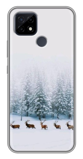 Чехол с картинкой "Олени в лесу" для Realme C21