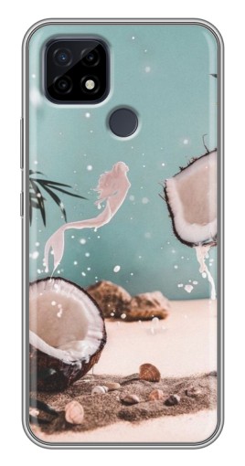 Чехол с печатью "Половинки кокоса" для Realme C21