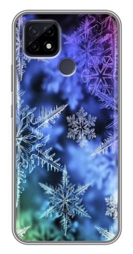 Чехол с печатью "Разноцветные снежинки" для Realme C21