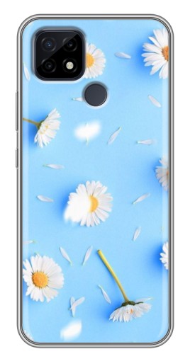 Чехол с картинкой "Ромашковый фон" для Realme C21