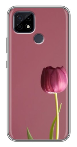 Чехол с картинкой "Розовый тюльпан" для Realme C21
