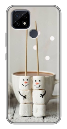 Чехол с принтом "Снеговики из зефира" для Realme C21