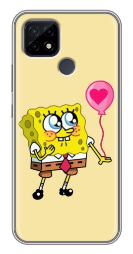 Чехол с печатью "СпанчБоб с шариком" для Realme C21