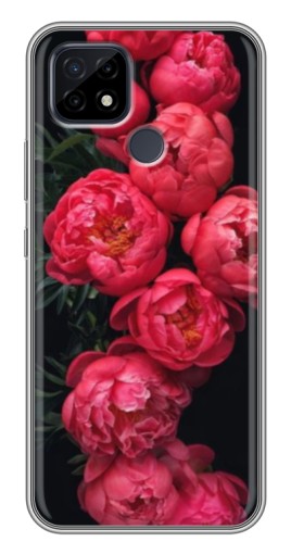 Чехол с печатью "Яркие пионы" для Realme C21