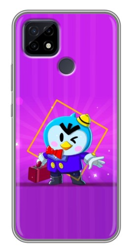 Чехол с картинкой "Яркий пингвин" для Realme C21