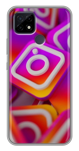 Чехол с печатью "Значки Инстаграм" для Realme C21