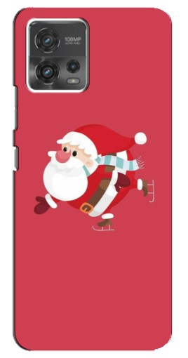 Чехол с печатью "Дед Мороз на коньках" для Motorola MOTO G72