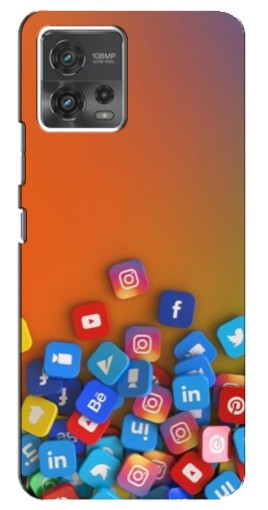Чехол с принтом "Иконки соц сетей" для Motorola MOTO G72