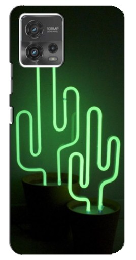 Чехол с картинкой "Неоновый кактус" для Motorola MOTO G72