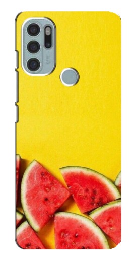 Чехол с картинкой "Арбузики на желтом" для Motorola MOTO G60s