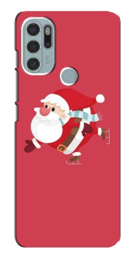 Чехол с принтом "Дед Мороз на коньках" для Motorola MOTO G60s