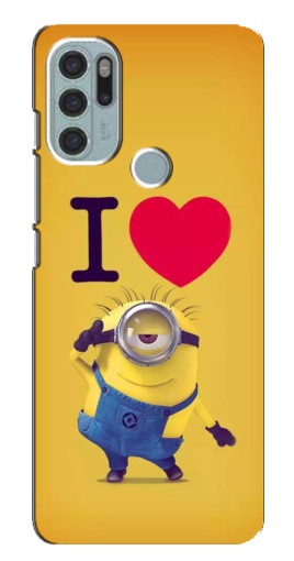 Чехол с принтом "I Love Minion" для Motorola MOTO G60s