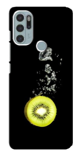 Чехол с печатью "Киви на черном" для Motorola MOTO G60s
