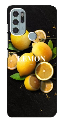 Чехол с печатью "Лимон на черном" для Motorola MOTO G60s